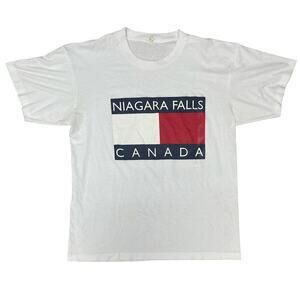 Vintage Niagra Falls Large Print Single Stitch Graphic T Shirt Size L
